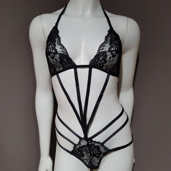 Floral Lace Cut-out Teddy Bodysuit Lingerie - Picture 2 of 6